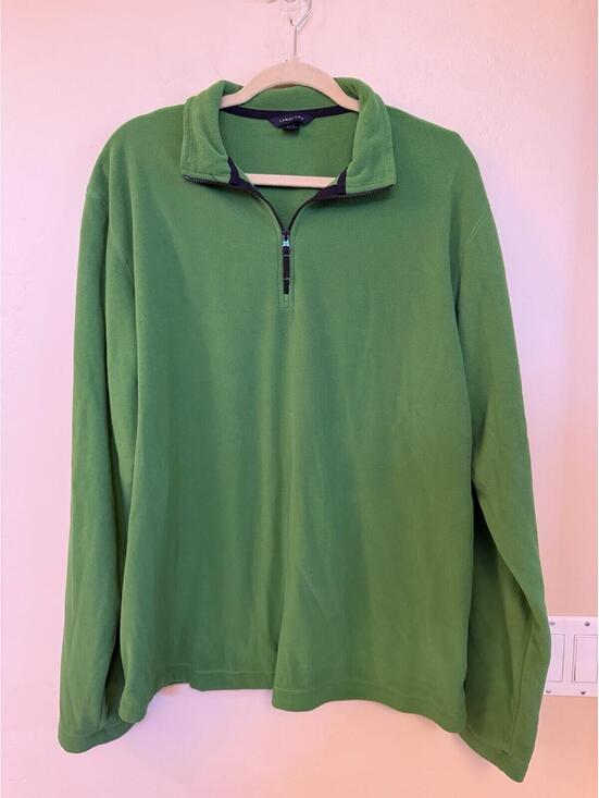 Green Apple Other - Lands’ Ends Men’s Apple Green Fleece 1/4 Zip Jacket Sz.42/44